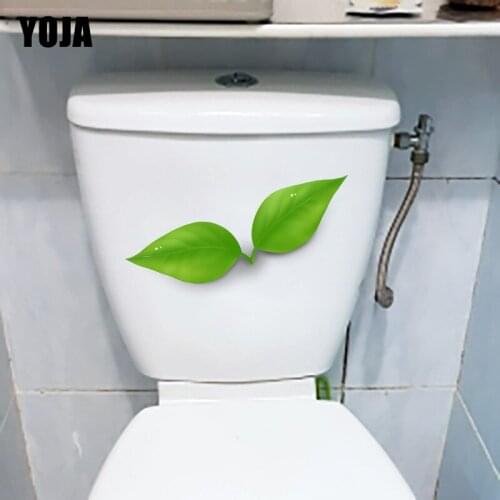 YOJA 22.9X13CM Beautiful Green Leaves Fresh Plant Bathroom Toilet Decor Decal Kids Room Wall Sticker T1-1435