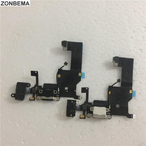 ZONBEMA Charger Charging Port Dock USB Connector Flex Cable For iPhone 5 5S 5C SE Headphone Audio Jack Flex Ribbon