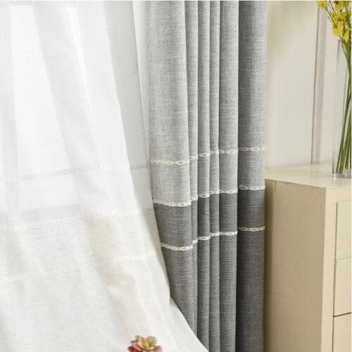 Simple Modern Blackout Curtains Cotton Hemp Nordic Wind Shading Curtains For Living Dining Room Bedroom