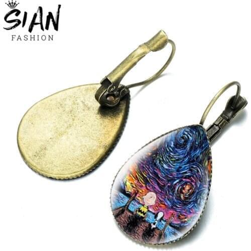 SIAN Almond Blossom Van Gogh Earring Female Fashion Earrings For Women Jewelery Ear Ring Pendants Accessories Gift To Girlfriend