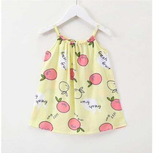 ZWF128 Summer Toddler Baby Girls Dress Flower Sleeveless V Neck Party Holiday Beach Dress For Girls Fashion New Style Dresses