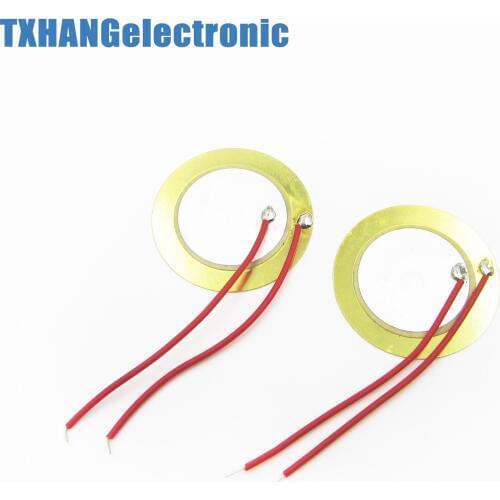 10PCS 27mm Piezo Elements Sounder Sensor Trigger Drum Disc + Wire Copper diy electronics