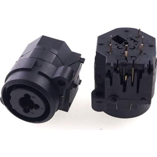 10 Pcs 3 Pole XLR Receptacle Female Socket Panel Mount 1/4 Audio Jack 6.35 MM TRS Stereo PCB Solder 7 Pin Straight Board