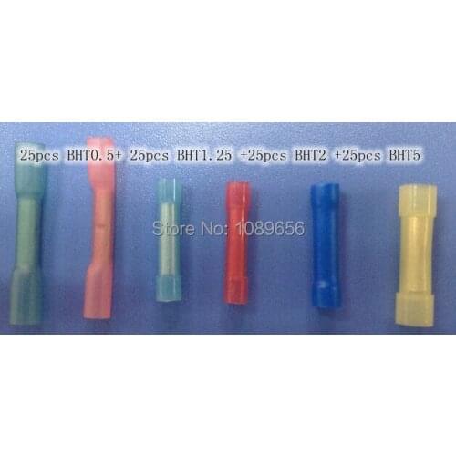 100pcs BHT types Splice assorted heat shrink butt connectors marine electrical wire TERMINALS