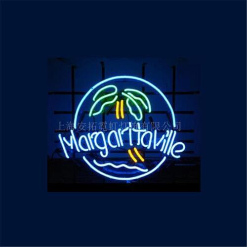 17*14" MARGARITAVILLE christmas NEON SIGN Signboard REAL GLASS BEER BAR PUB Billiards store display Restaurant Shop Signs