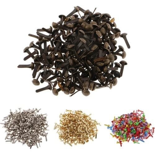 200pcs Metal Round Head Paper Fasteners Brads for Scrapbooking DIY Crafts 4.5mm