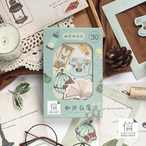 30 Pcs/Set If There‘s Magic Scene Series Postcard Special Greeting Cards DIY Journal Decoration Stationery