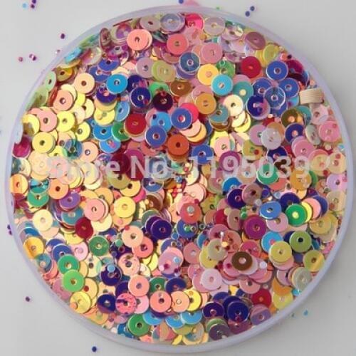 50g 3mm Flat Round Loose Sequins Paillettes Sewing DIY Accessories PVC Crafts Golden Brilliant Mix Shining Colors Confetti