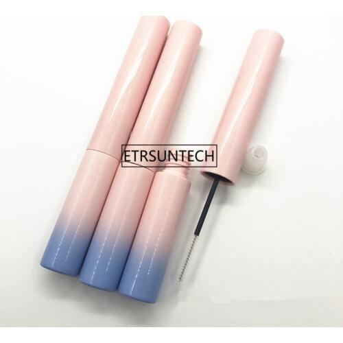 7ML Empty Cosmetic Makeup Gradient Pink Blue Mascara Tube with Thin Brush, Beauty Eyelashes Cream Refillable Bottle F1828