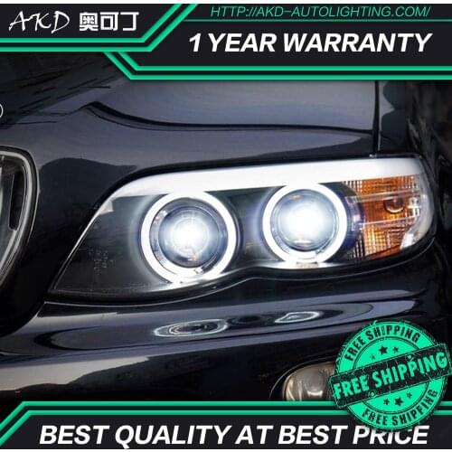 AKD Car Styling Head Lamp for BMW X5 Headlights 2004-2006 E53 LED Headlight DRL Angel Eye Hid Bi Xenon Auto Accessories
