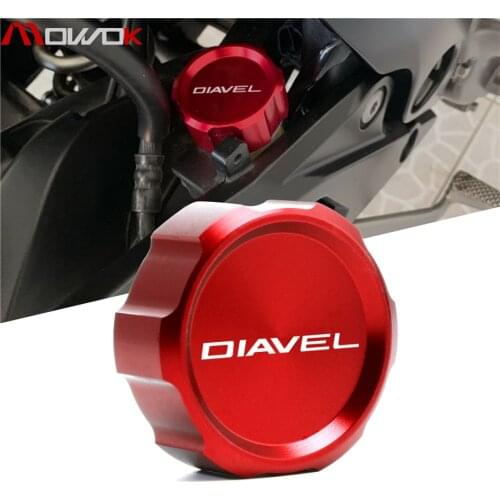 For Ducati Diavel 2010-2014 2011 2012 2013 Motorfiets Accessoires CNC Aluminium Rear Brake Reservoir Cover Caps