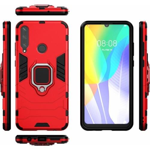 Phone Holder Finger Ring Case Huawei Y6P Case MED-LX9N Magnetic Armor Shockproof Cover for Huawei Y6P MED-LX9N Y 6P 2020 6.3"