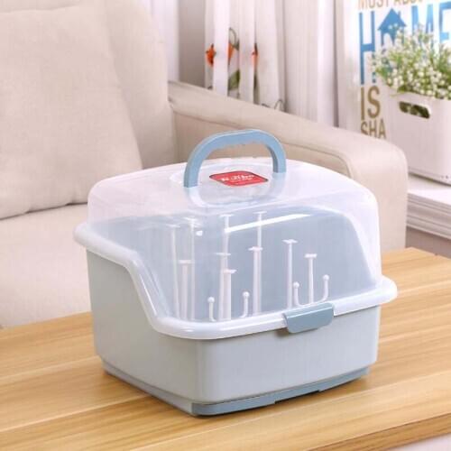 Baby Milk Bottles Drying Rack Portable Cleaning Dryer Storage Holder Multi-layer Detachable with Drain Tray Drying Rack for Kids
