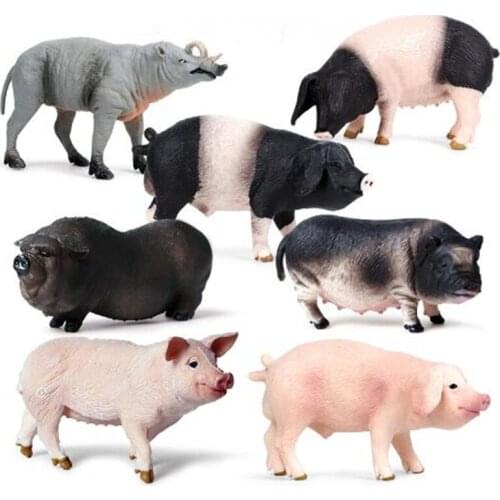 Simulated Wild Boar Pig Model Farm Animal Pig Family Figurines Action Figure Educational Toys For Kids Home Decor
