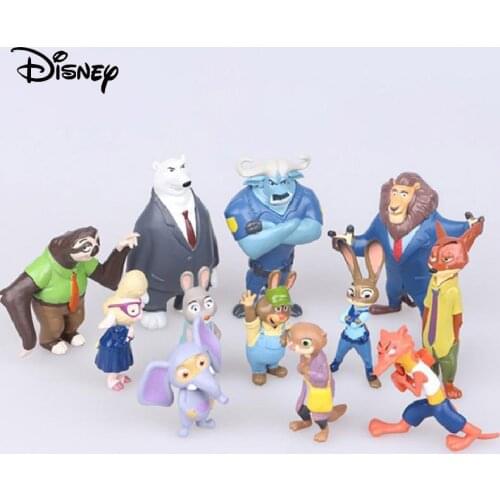 12pcs/set Disney Movie Zootopia Action Figures PVC Model Toy Cartoon Animal Collection Desktop Decor Doll Gift Toys For Children