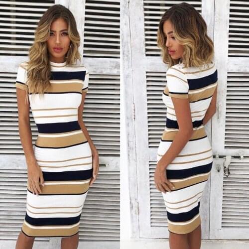Летние платья в полоску Goocheer China At AliExpress