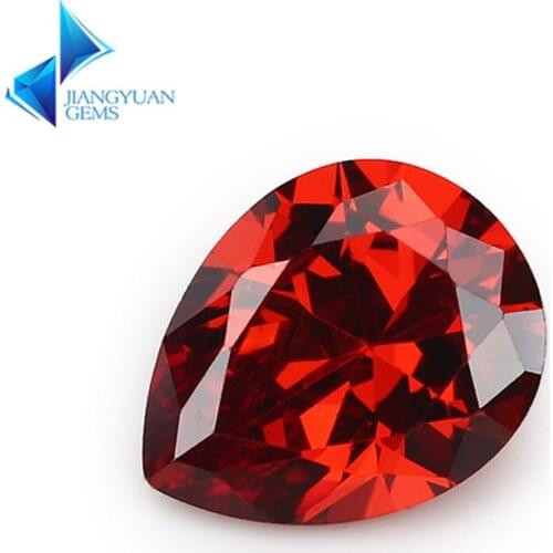 50Pcs Pear Shape 5A Garnet CZ Stone 2x3-13x18mm Synthetic Gems Cubic Zirconia For Jewelry