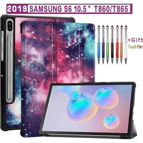 Flip leather case For Samsung Galaxy Tab S6 10.5 inch 2019 SM-T865 T860 Magnetic Folding Stand Cover Case Tablet Smart Slim case