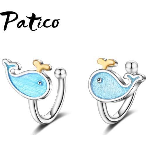 Best Selling Cute Lovely Animal Dolphin Earrings For Women Lady Girlfriends Best Gift 925 Sterling Silver Lively Earrings