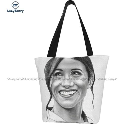 Meghan Markle Shopping Bag Fashion Funny Handbag Polyester Outdoor Woman Bags