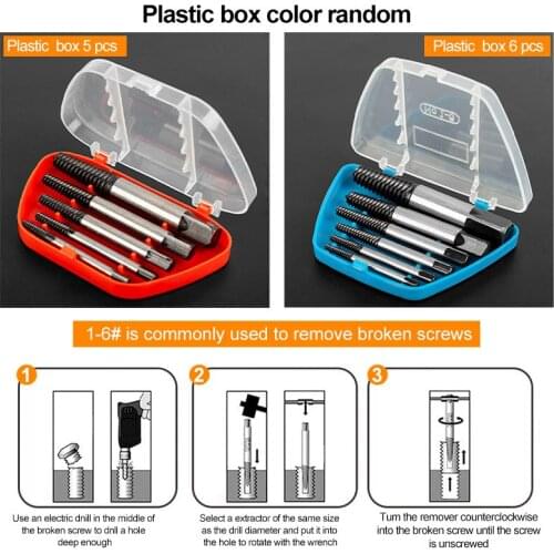 Multi-size Screw Extractor Broken Speed Out Damaged Screw Extractor Tools Drill Bits Guide Set Broken Bolt Remover Easy Out Set