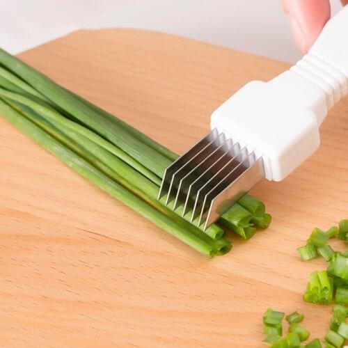 Non-Slip Handle Scallion Knife Stainless Steel Vegetables Cutter Creative Graters Kitchen Accessories Cooking Tools Gadgets