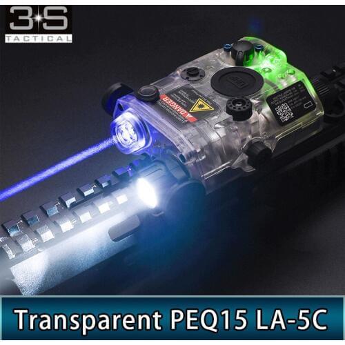 NEW Tactical Surefir Transparent PEQ15 LA-5C UHP Red Dot Laser IR Laser Blue Laser Green Dot Laser PEQ Airsoft Picatinny Laser