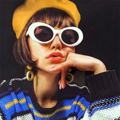 Kurt Cobain Glasses Small Oval Sunglasses Women Men Classic Brand Designer Vintage Retro Pink Sun Glasses White Goggles Eyewear