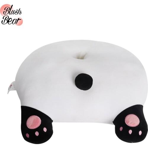Blushbear Panda Brown Bear Sitting Plush Stuffed Cotton Pillow Cute Animal Butt Hip Shape Cushion