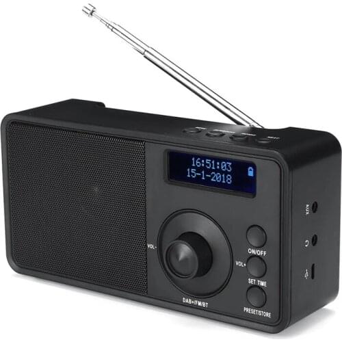 Portable DAB + Digital Radio Wireless Bluetooth Stereo Speaker LCD Display Outdoor Headset Support Alarm Clock FM AUX
