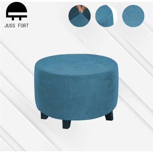 Ottoman Stool Covers for Living Room Sofa Foot Cover Round Elastic Protector Footstool Slipcover Washable Seat Protective fundas