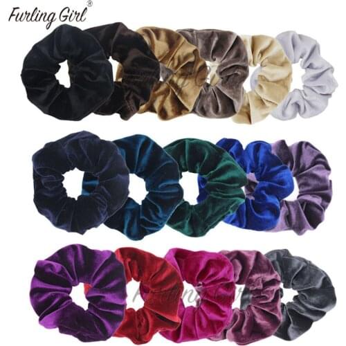 Furling Gilr 1 PC Large Size Korean Velvet Scrunchies Ponytail Holder Pelo Pony Tail Wrap Elastic Hair Bands