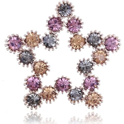 Japan And South Korea Luxury Temperament Brooch Crystal Brooch Five-pointed Star Crystal Brooch Ladies Rhinestone Clothes Brooch