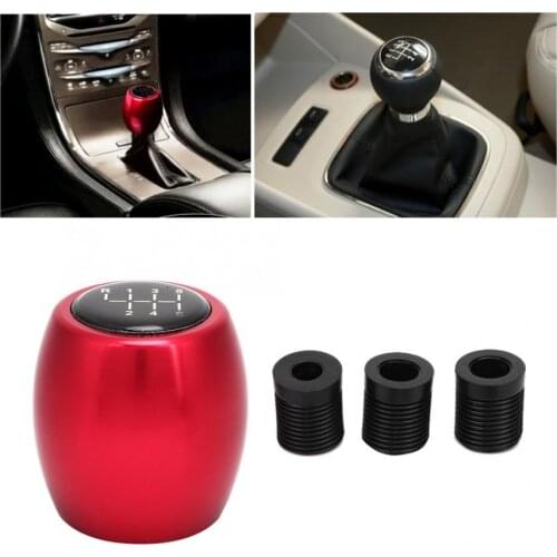 5/6 Speed Aluminum Alloy Red Gear Shift Knob Head Manual Transmission Lever Cover Universal for manual transmission car