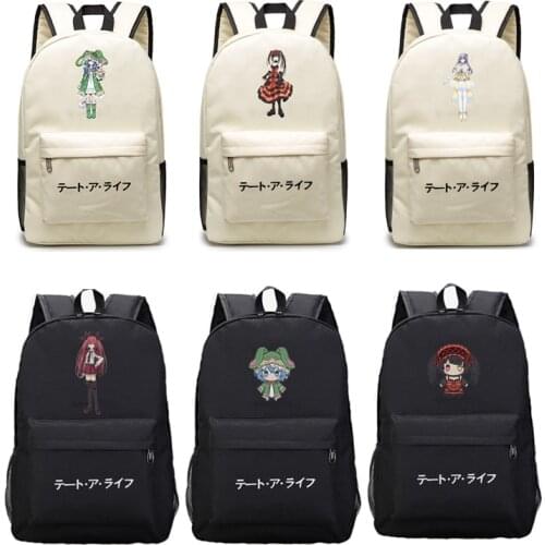 Japanese Cartoon Anime Date A Live Students Backpack Nylon Large Capacity Teenagers Boys Girls Kurumi Tokisaki Shoulder Bag