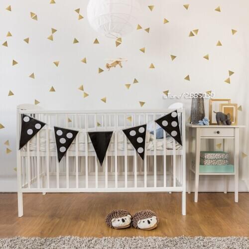 120pcs/set Mini Black Triangle Wall Stickers Vinyl Wall Decal Nontoxic PVC Wallpaper Creative Design Wall Sticker Poster SA517