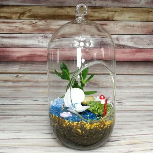 12pcs/pack 10*20cm Cylinder Shape Hanging Glass Terrarium Vase Home Decoration Diameter=10cm Height=20cm DIY Glass Wedding Props