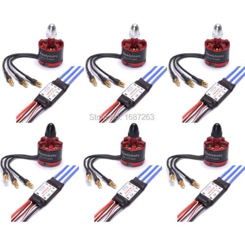 6pcs 2212 920KV Brushless Motor + 6pcs 30A SimonK ESC With BEC 2A for X525 F450 S550 Quadcopter Multirotor