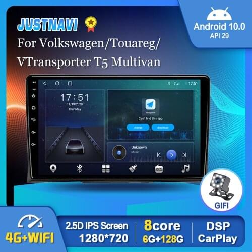 Android 10.0 Car RadioFor Volkswagen Touareg Transporter T5 Multivan 2012 Multimedia Player Stereo BT Navi GPS Autoradio No DVD