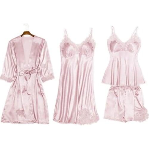 B1-571-1 Five-piece pajamas women Xia Bingsi sexy pajamas casual and comfortable sling home service with chest pad night gown
