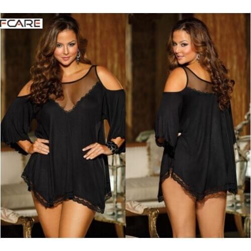 Fcare Free Shipping big large plus size pajamas modal Sexy Lingerie