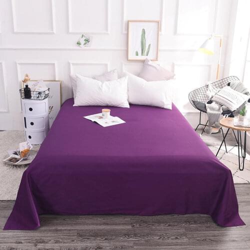 Bonenjoy 1Pc Bed Linen for Double Bed 100%Cotton Flat Sheet Single/Queen/King Size Top Sheet for 135