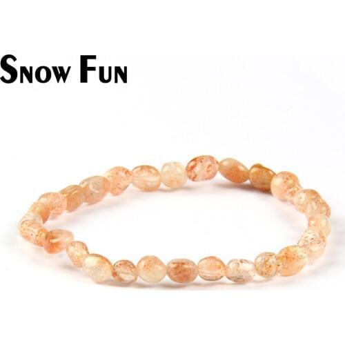 Snow Fun Freeform Orange Red Crystal Beads Bracelet Gift for Girl