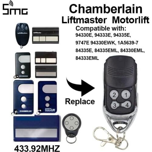 Chamberlain Liftmaster Garage-Door Remote Control Motorlift 1A5639-7 D-66793 94335E 4335e 4330e 4333e 4332e Replacement 433 MHz