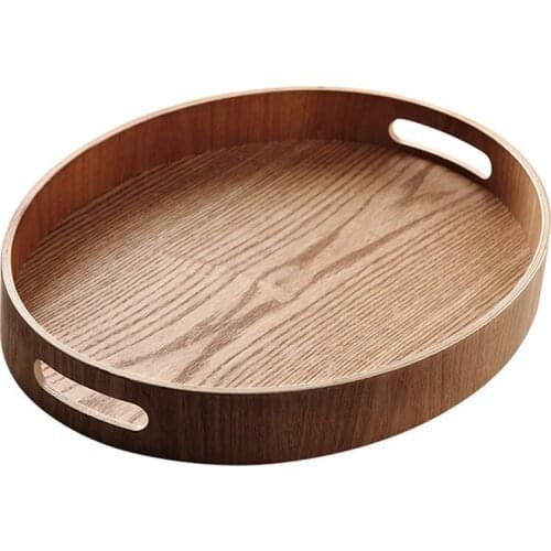 Fraxinus Mandshurica Wood Cake Bread Tray Hotel Restaurant Buffet Plate End Dish Tray Household Water Cup Tray