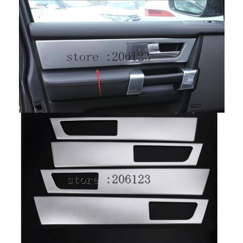For Land Rover Discovery 4 LR4 Interior Door Handle Panel Cover Trim ABS Black Wood Grain Newest 4pcs/set