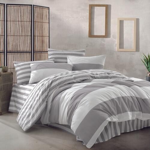Double Personality Duvet cover set Double Side Gray Color Ranforce A Kaite Cotton Touch Made in Turkey Shipping from Turkey