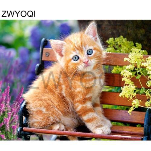 Full Square Diamond mosaic Animal cat 5D DIY Diamond painting Cross stitch Animal cat Full Round Diamond embroidery Animal cat