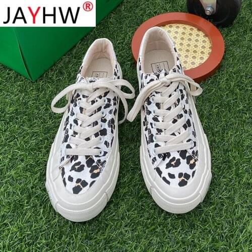 JAYHW Canvas Shoes WomenS Spring New Fashion Trends All-match Skateboard Shoes Low-Top Classic Black Printing Woman Sneakers