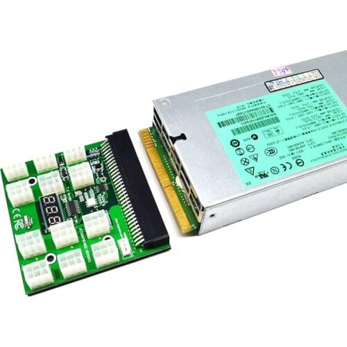 Power Module Breakout Board for 1600W Server Power Conversion Board with 12 6pin Connector for Ethereum BTC Miner Mining Device